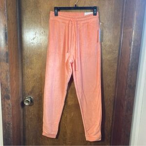 Reflex Terry Jogger Lounge Pants Coral Size M Beach Travel Comfort